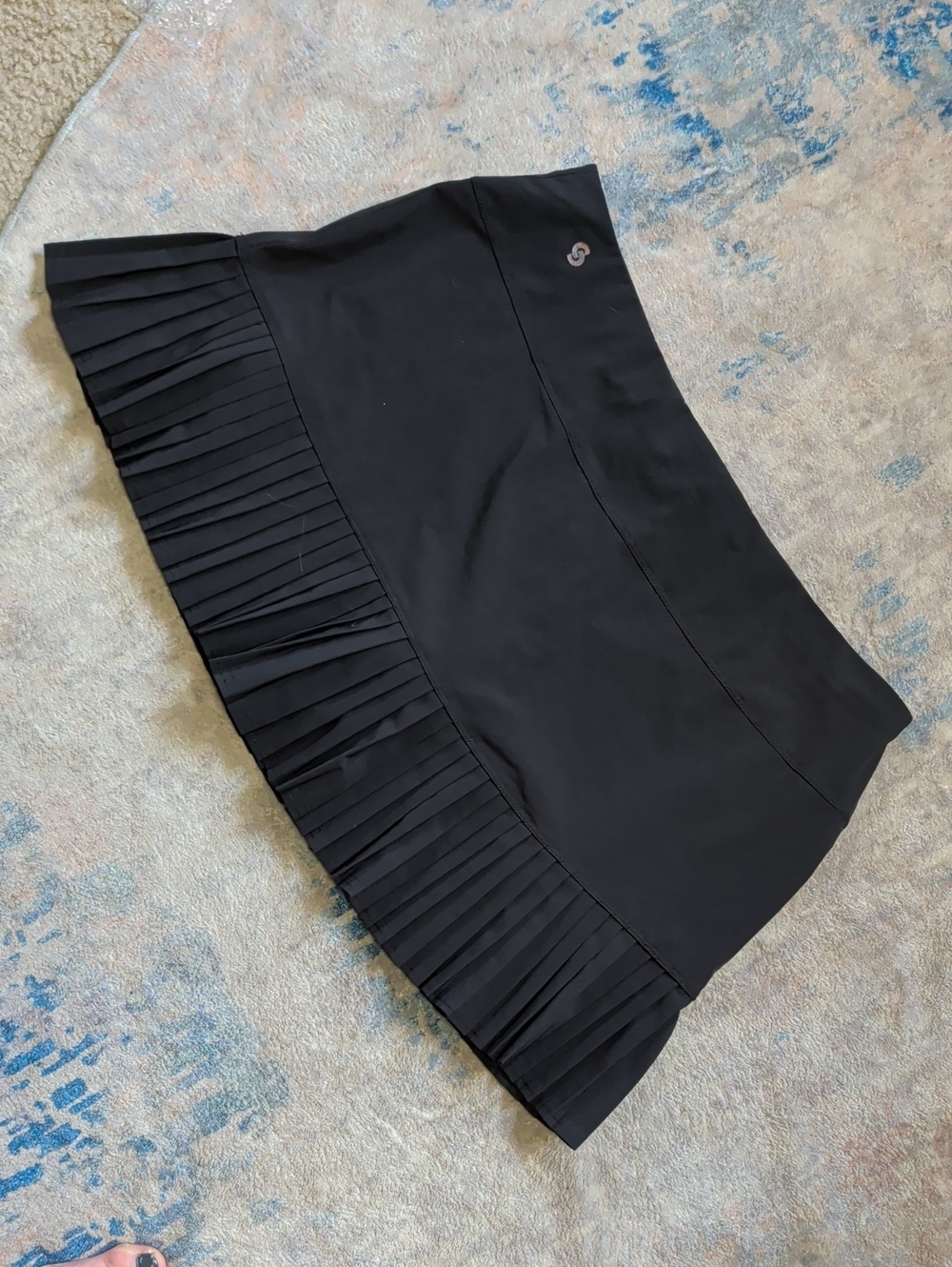 Cross Court Black Athletic Pleated-Hem Mini Skirt - Women's XL Activewear